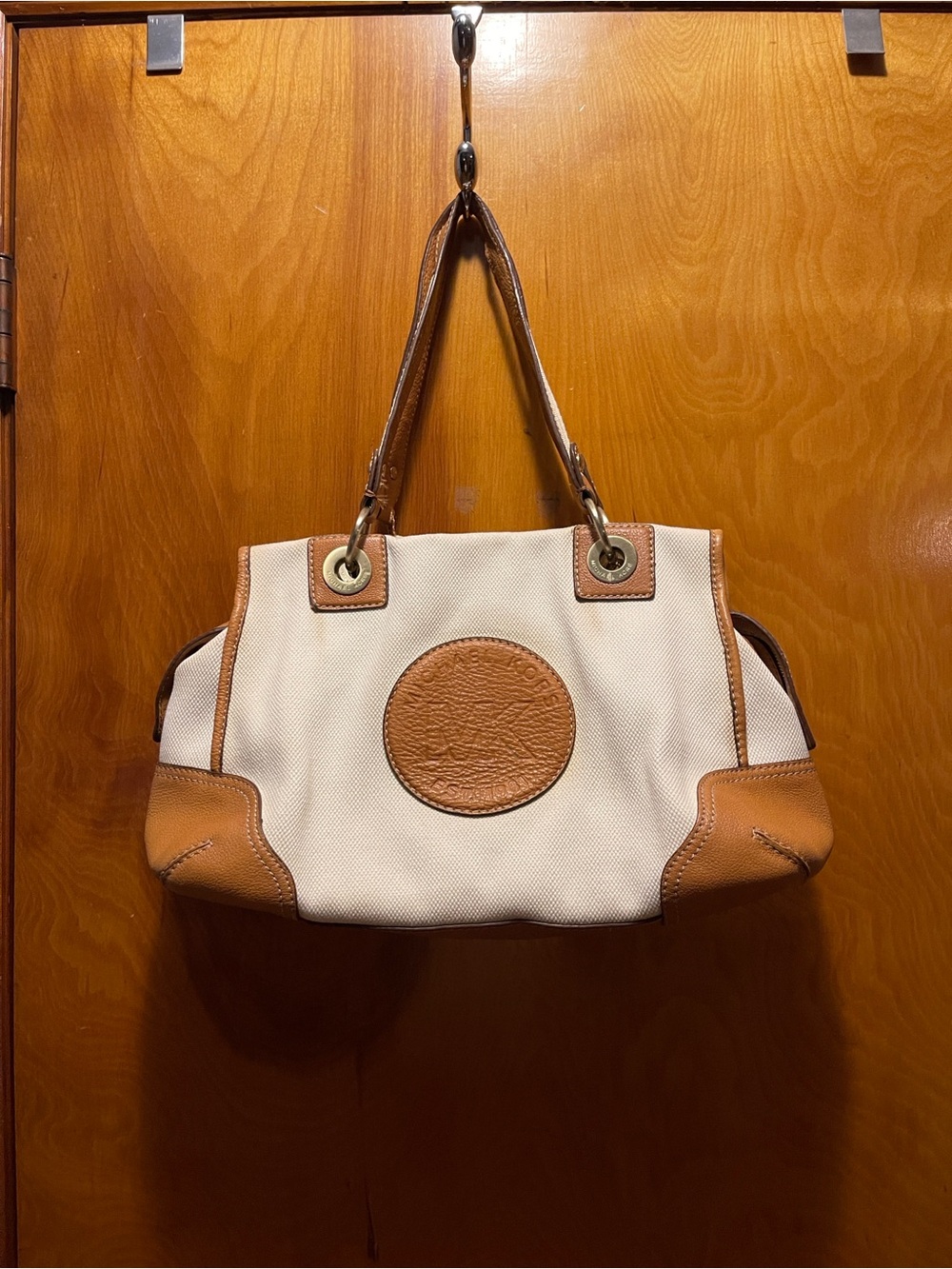 Vintage Y2K Michael Kors Canvas and Brown Leather Handbag